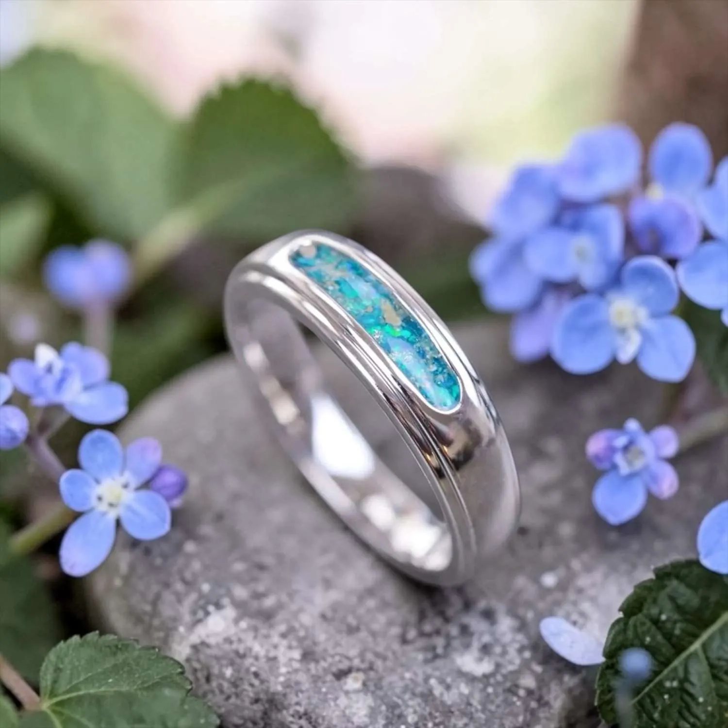 Resin “Joshua” Ring • 6mm Inlay Band Cremation Ash Ring