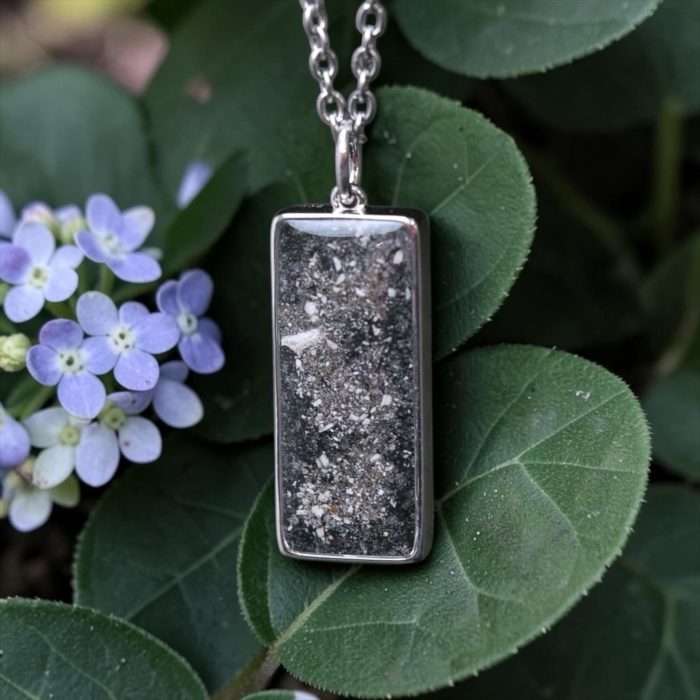 Resin “Glenn” Necklace • Unisex Bezel Cremation Ash Necklace