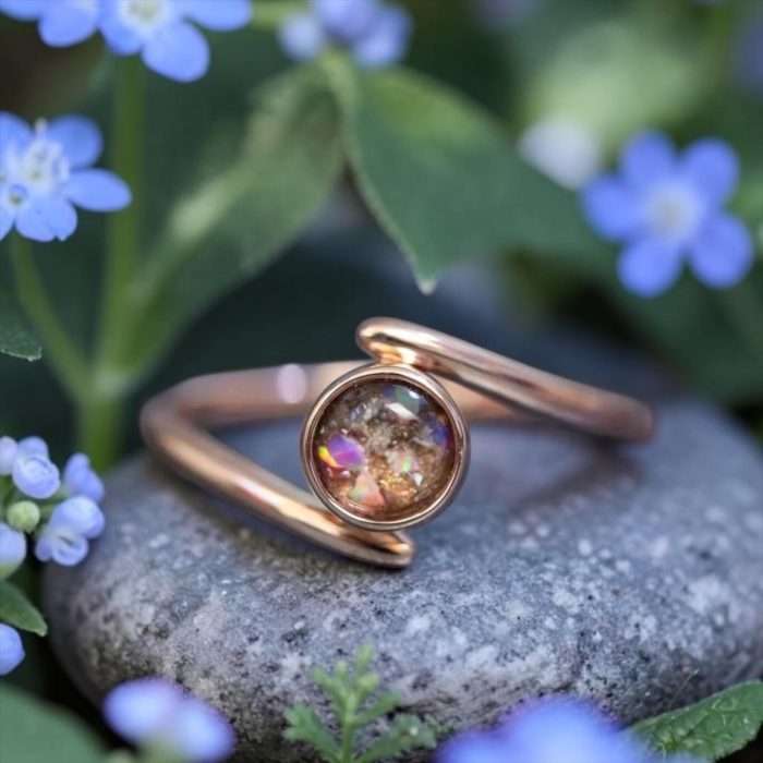 The “Freya” Ring • Bypass Band Cremation Ring for Ashes