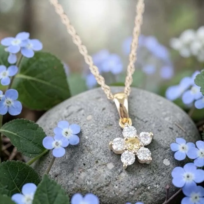 S*A様 Blooming DAISY イヤリング　casaceleste The “Daisy” Necklace • Five Petal Flower Cremation Ash Necklace