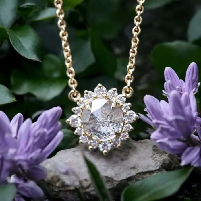 The “Selena” Pendant • Rose Cut Celestial Moissanite Cremation Ash Necklace