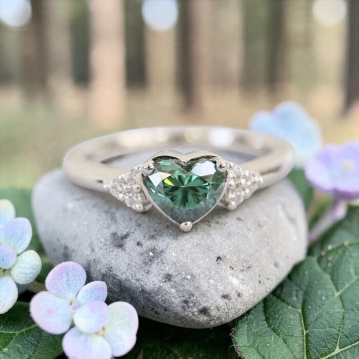 The “Tracy” Ring • Three Stone Cluster Accent Cremation Ring for Ashes