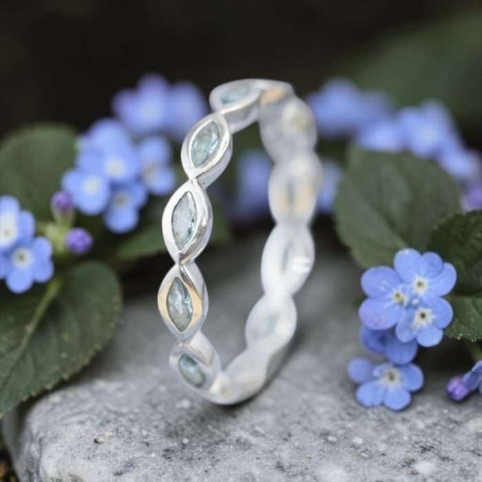 The βLaurieβ Ring β’ Marquise Eternity Band Cremation Ring for Ashes