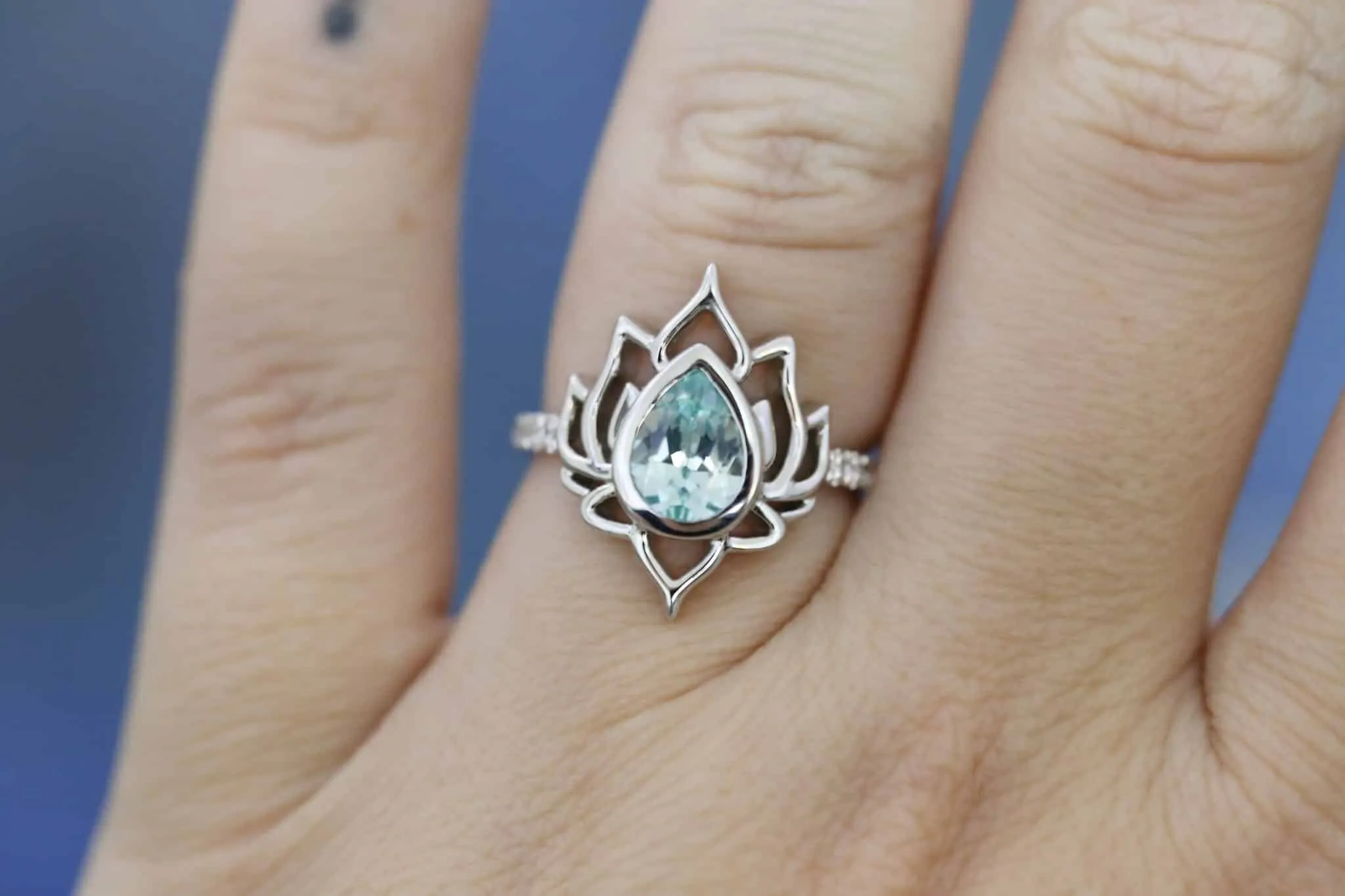The “Lotus” Ring • Lotus Blossom Cremation Ring for Ashes