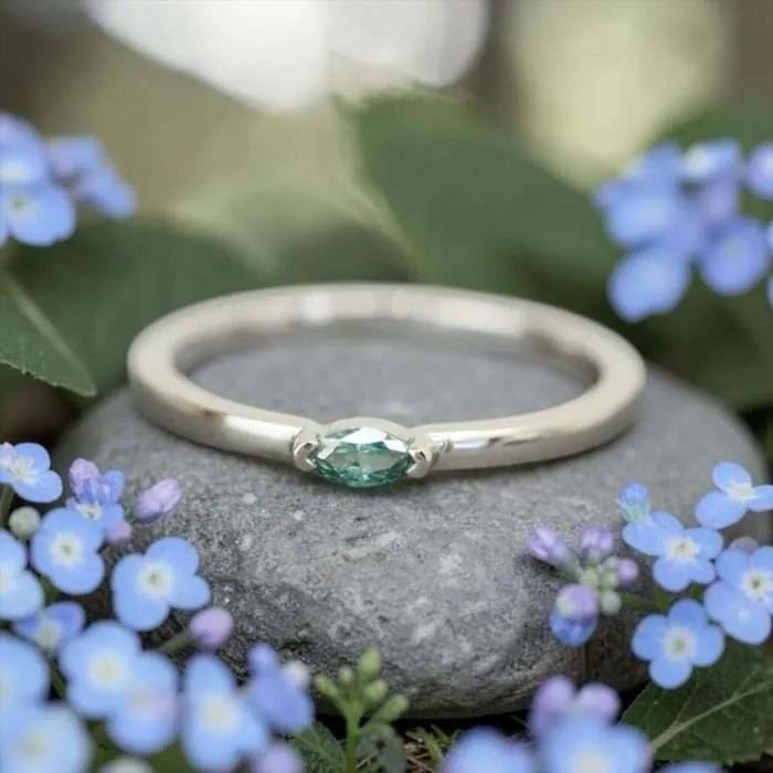 The “Juno” Ring • 2x4mm Marquise Cremation Ring for Ashes