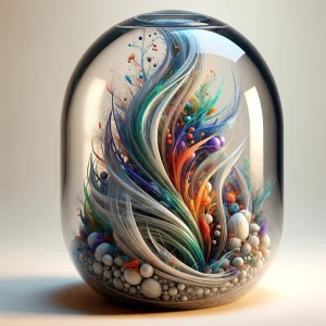 Cremation Art Glass Designer App Thumbnail with Beautiful abstract swirl artwork generated by AI