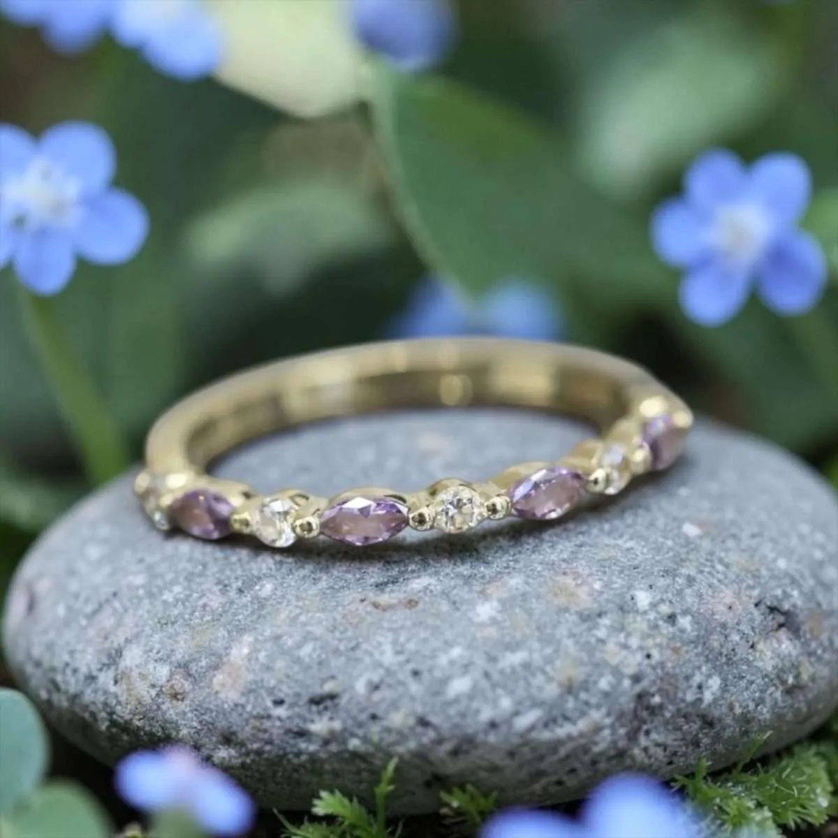 The “Juliet” Ring • Marquise and Round Half Eternity Band