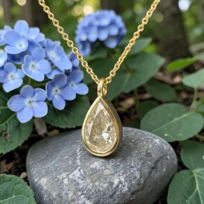 The "Reverie" Necklace • Lab Grown Diamond Bezel Set Solitaire Pendant for Cremation Ashes