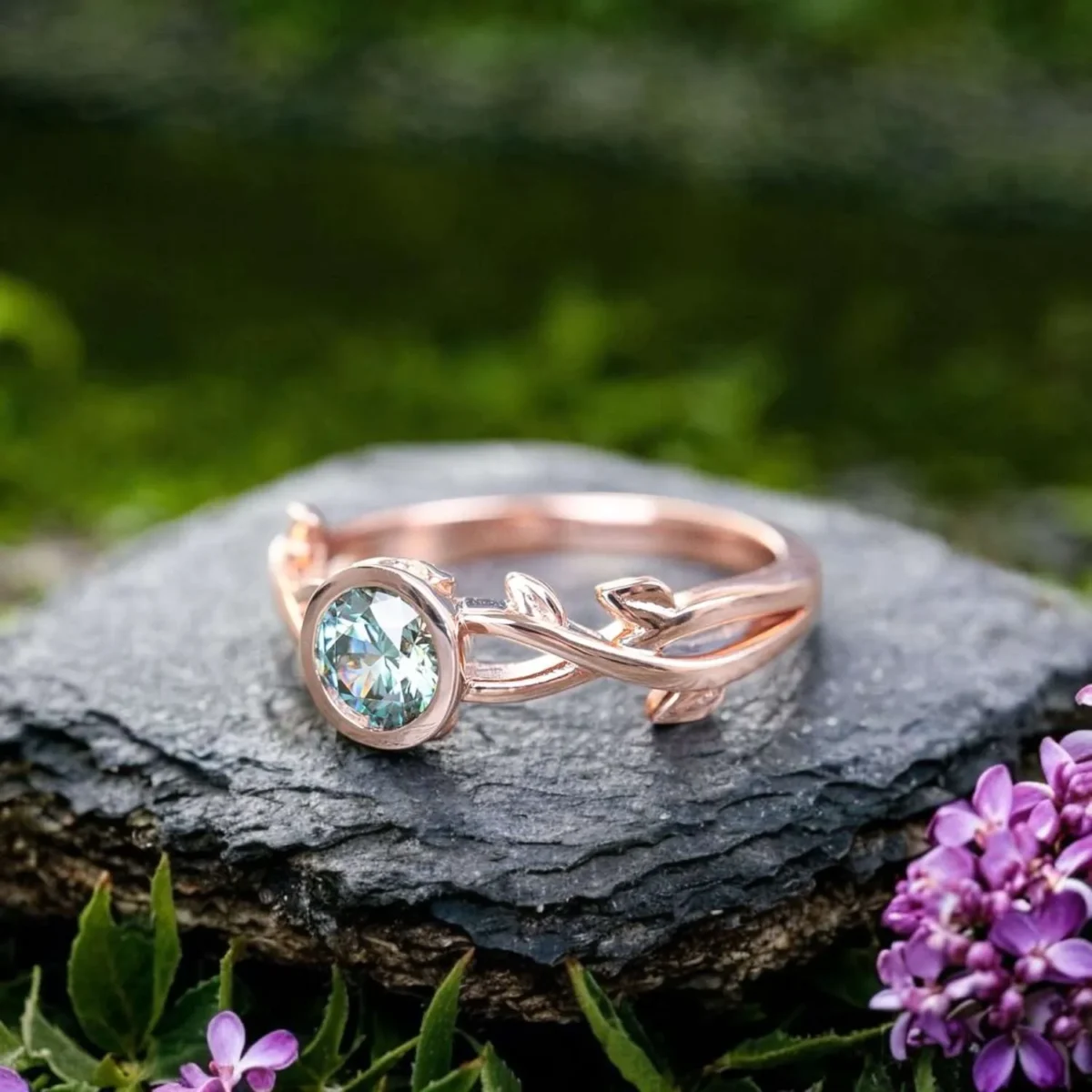 Clear Moissanite Rose Gold Cremation Ring, Portrait Oval Cut