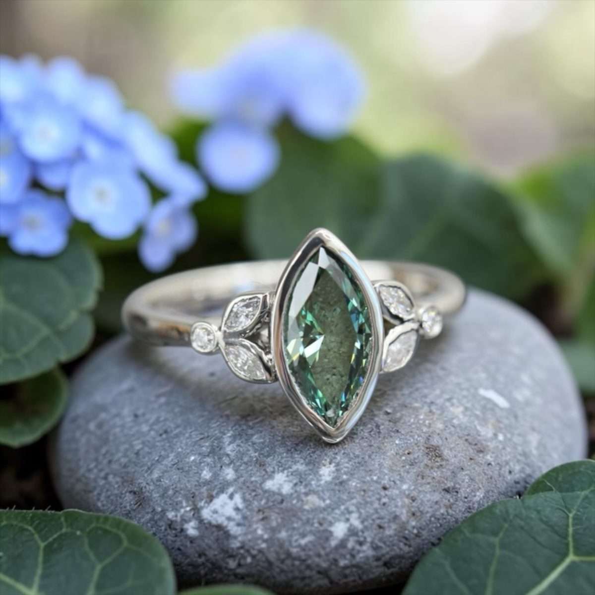 The “Claire” Ring • Floral Accent Cremation Ring for Ashes 