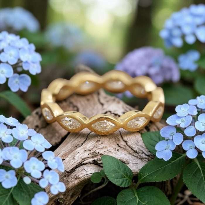 Sample Sale • Laurie Ring • Yellow Gold • Size 6.25 • Clear Moissanite