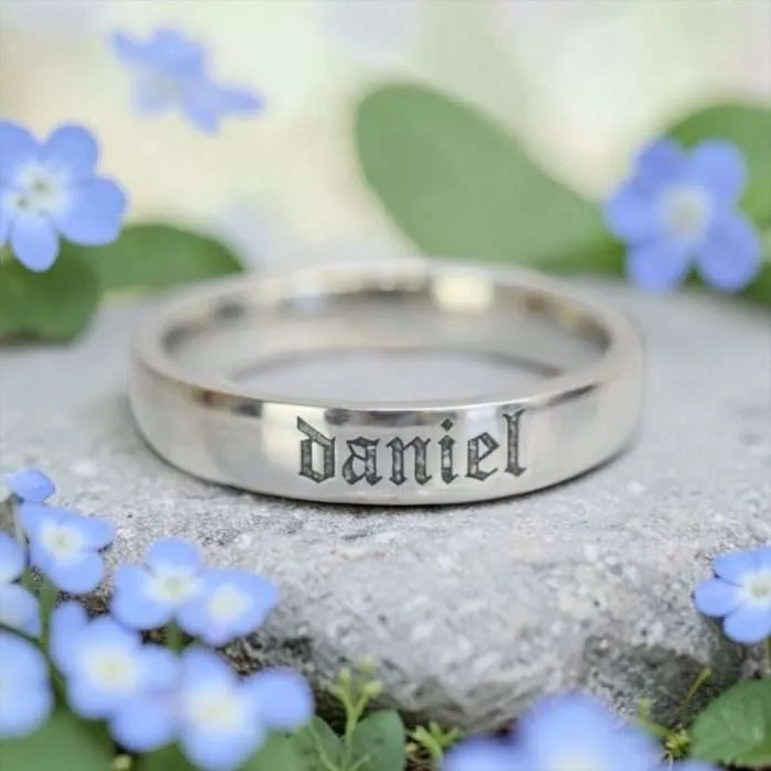 Stainless Steel 4mm Inlay Band Ring • Unisex Ring for Cremation Ashes