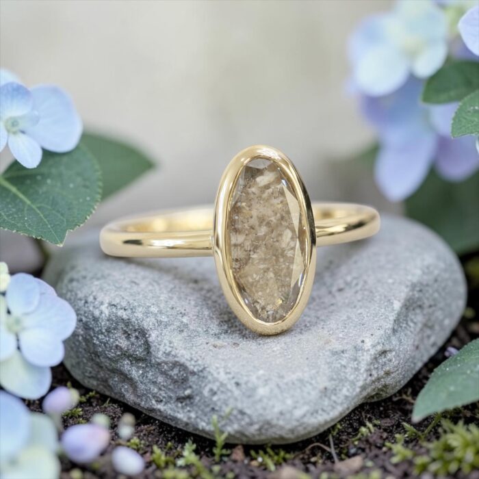 The “Mira” Ring • Portrait Cut Solitaire Cremation Ring for Ashes