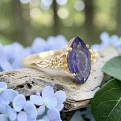 The “Alice” Ring • Floral Accent Cremation Ring for Ashes