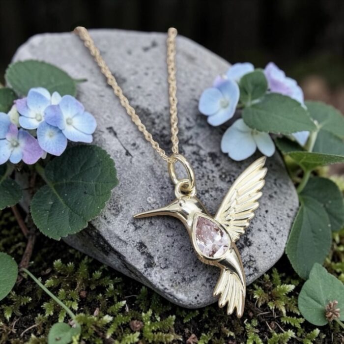 The “Maria” Necklace • Hummingbird Cremation Necklace for Ashes