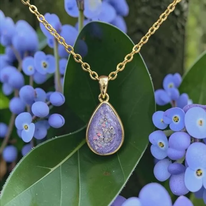 Resin โOliviaโ Pendant โข 8x12mm Pear Cremation Pendant for Ashes