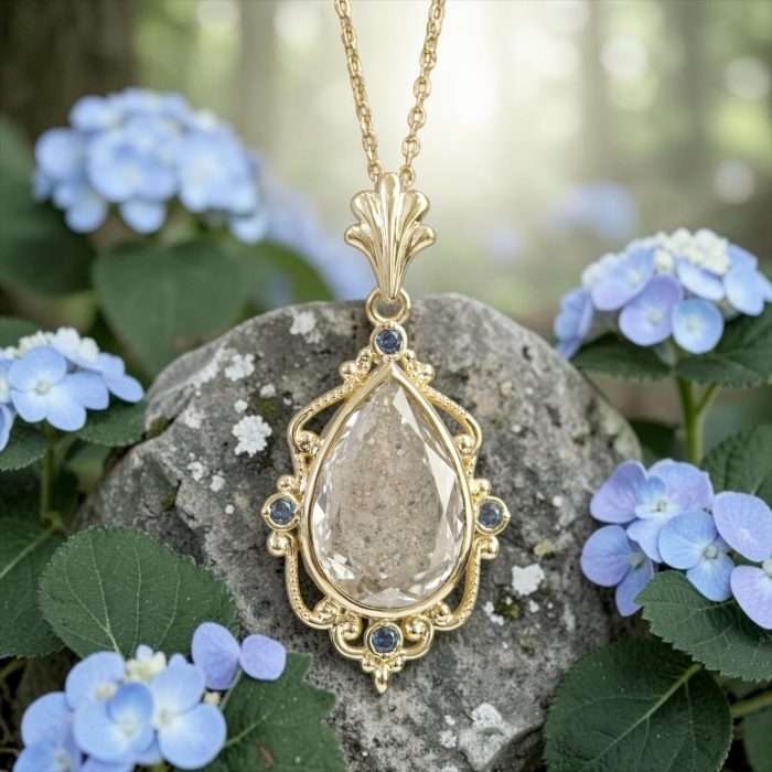The “Elysia” Pendant • 18x12mm Teardrop Reliquary Cremation Necklace for Ashes