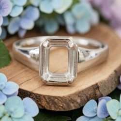 Sample Sale • Sterling Silver Size 7 Choose Your Emerald Cut Center Stone