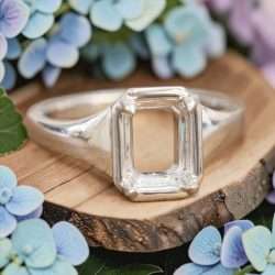 Sample Sale • 10k White Gold Size 6.75 Choose Your Emerald Cut Center Stone