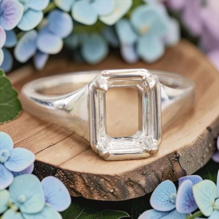 Sample Sale • 10k White Gold Size 6.75 Choose Your Emerald Cut Center Stone