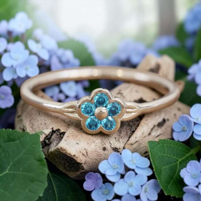 Sample Sale • Sterling Size 9 with Blue Topaz CZ
